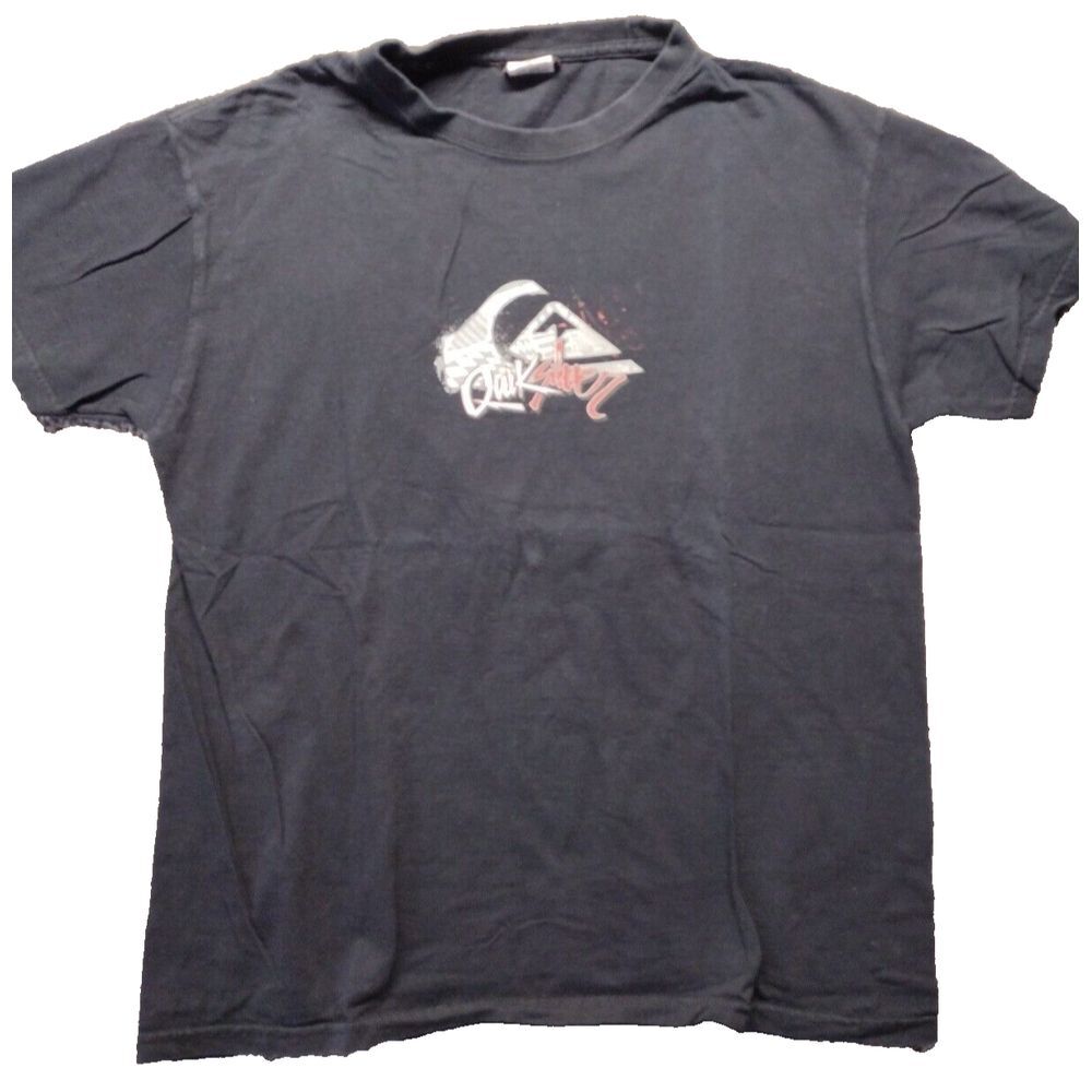 VTG 90s Quiksilver Surfing Wave T-Shirt Skate Surf Men's M Double Sided Black